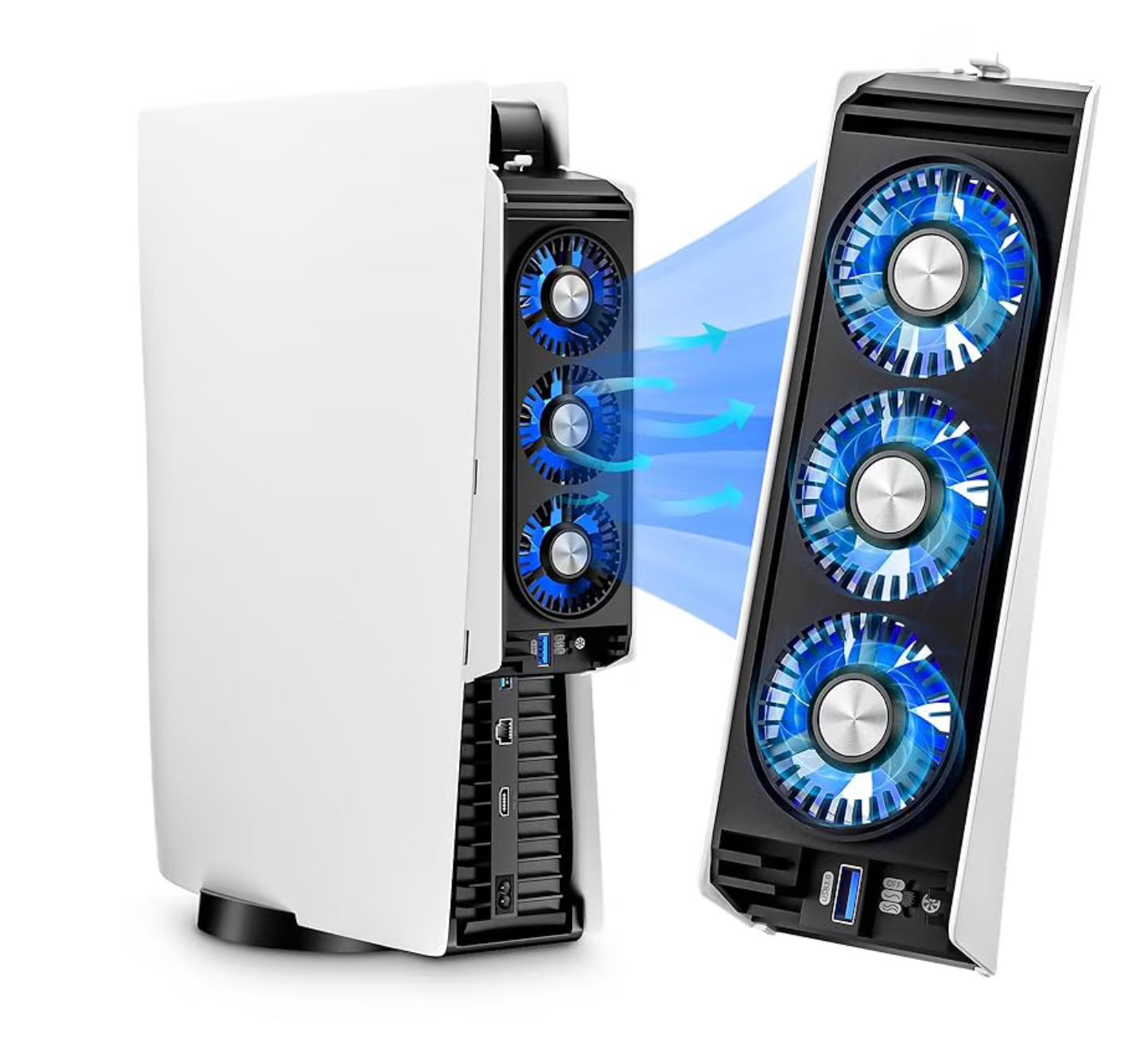 Ventilator Cooling Fan cu LED pentru PS5 – Cooler Silențios pentru PlayStation 5 și PS5 Digital Edition